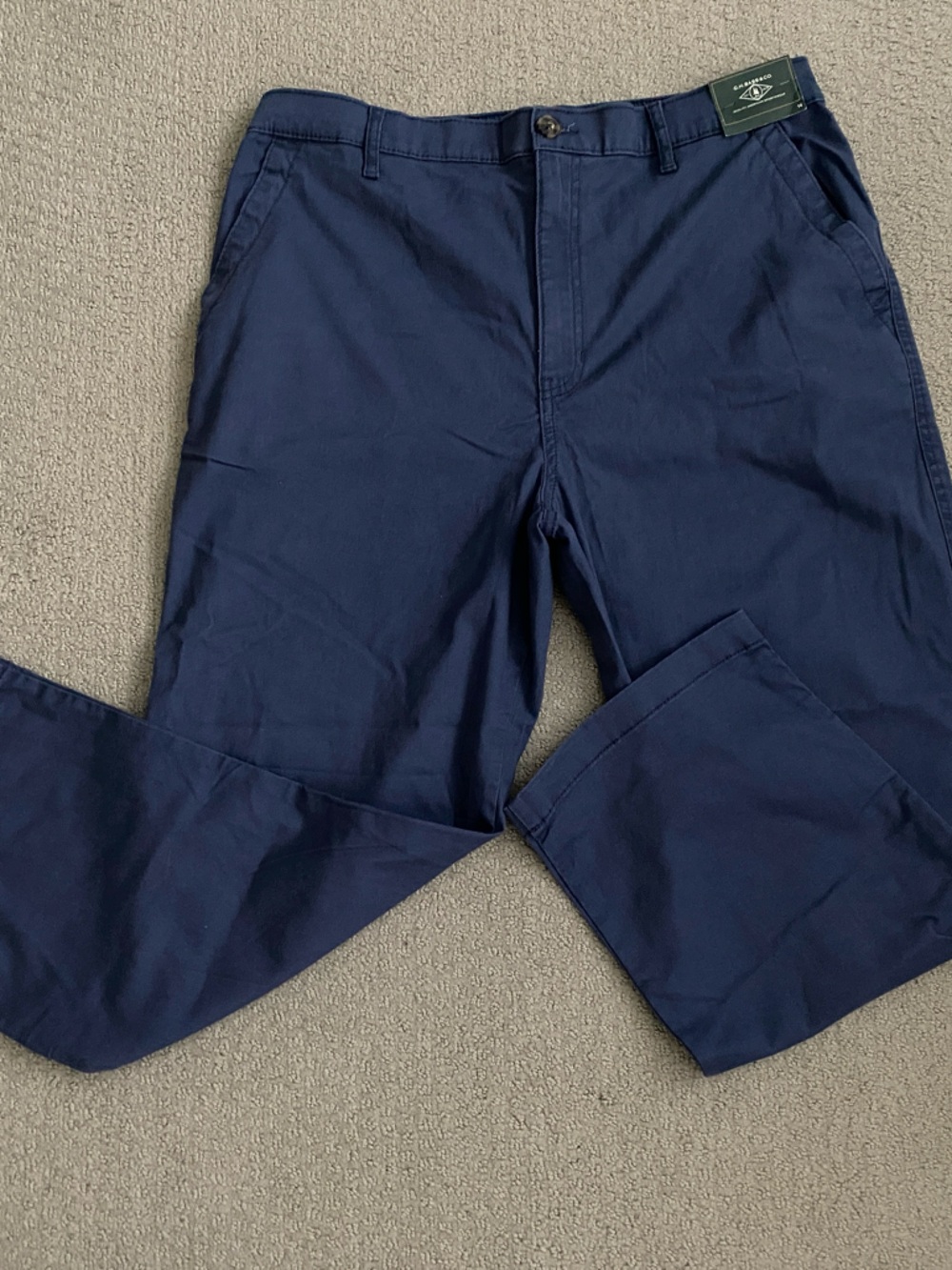 NWT Women’s GH Bass & Co. Chino Ankle Cotton Pants, Blue, Size 14